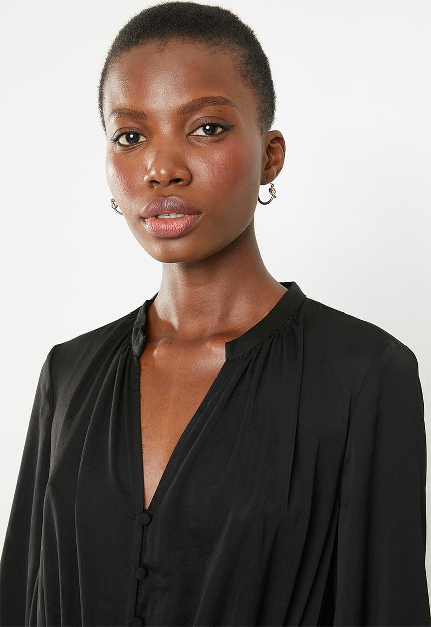 Vero Moda - Tassy long sleeve ankle dress - black