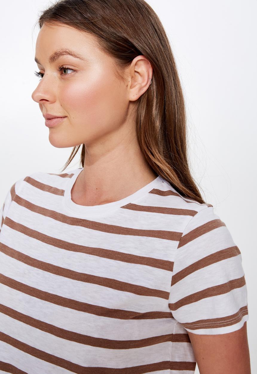 Cotton On - The crew T- shirt  - brown & white 