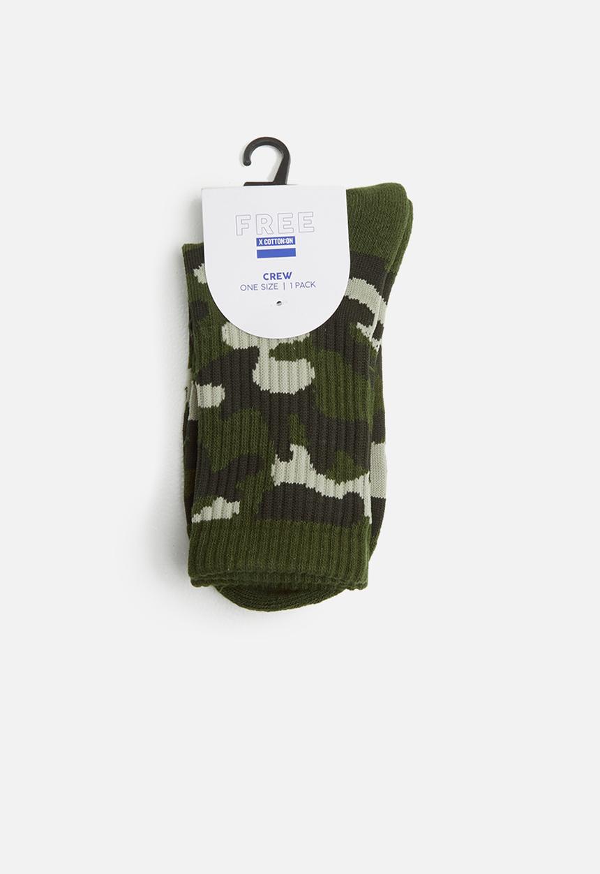 Cotton On - Ribbed crew socks - green
