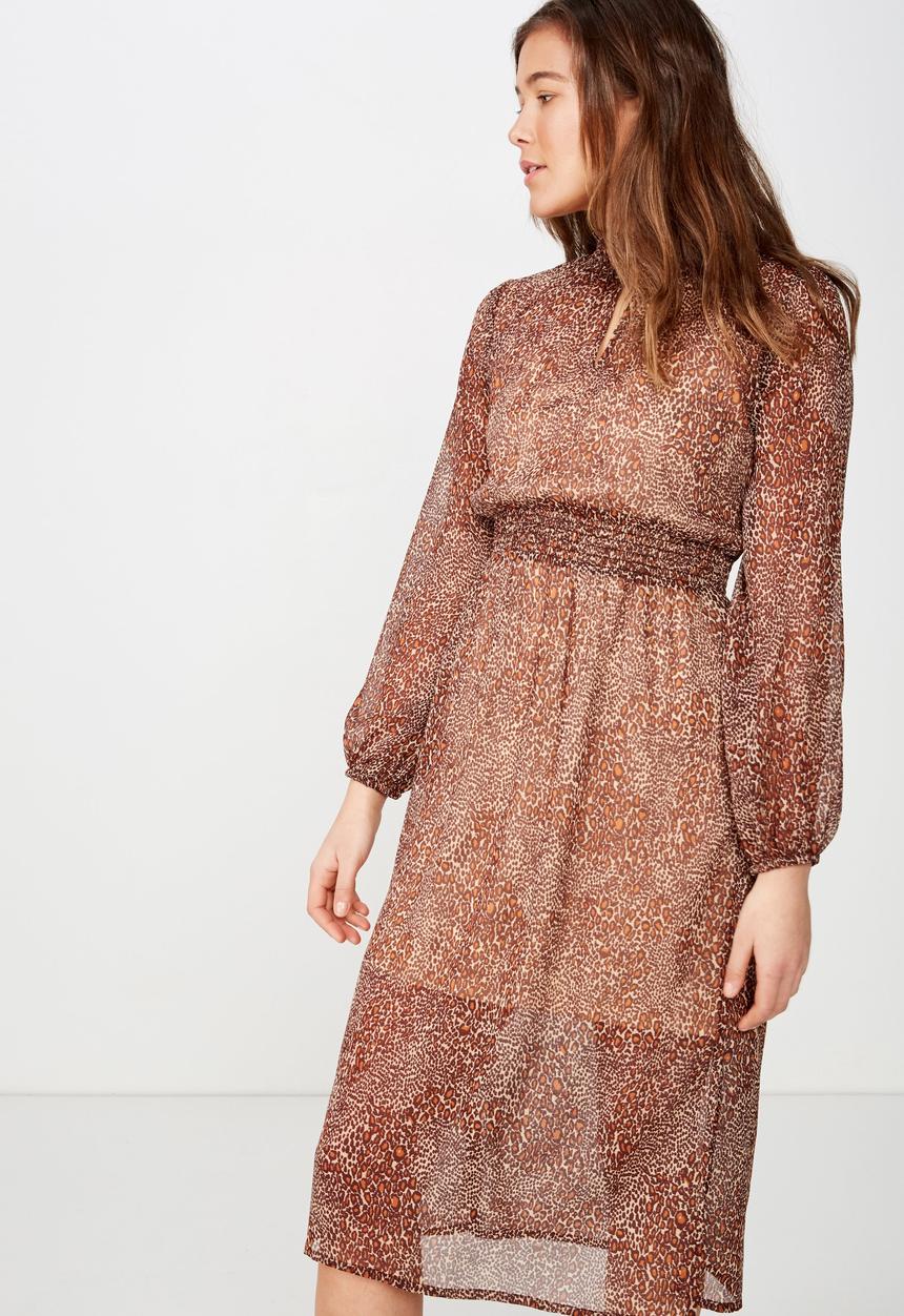 Cotton On - Woven Lillian midi dress  - pink
