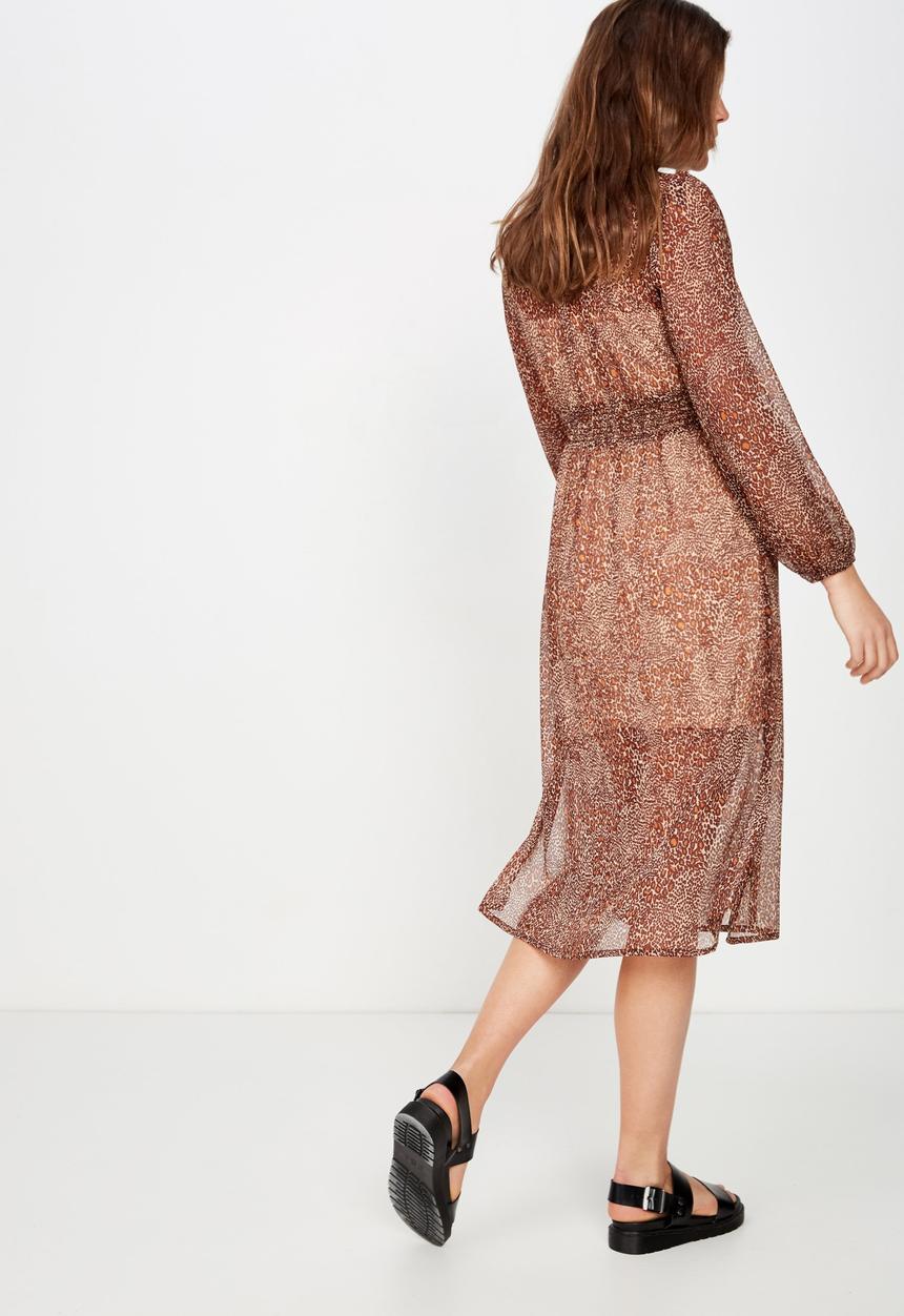 Cotton On - Woven Lillian midi dress  - pink