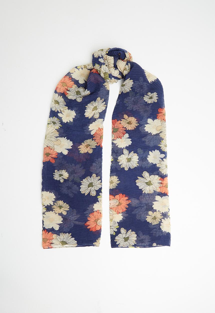 ONLY - Shining weaved pleated scarf - blue