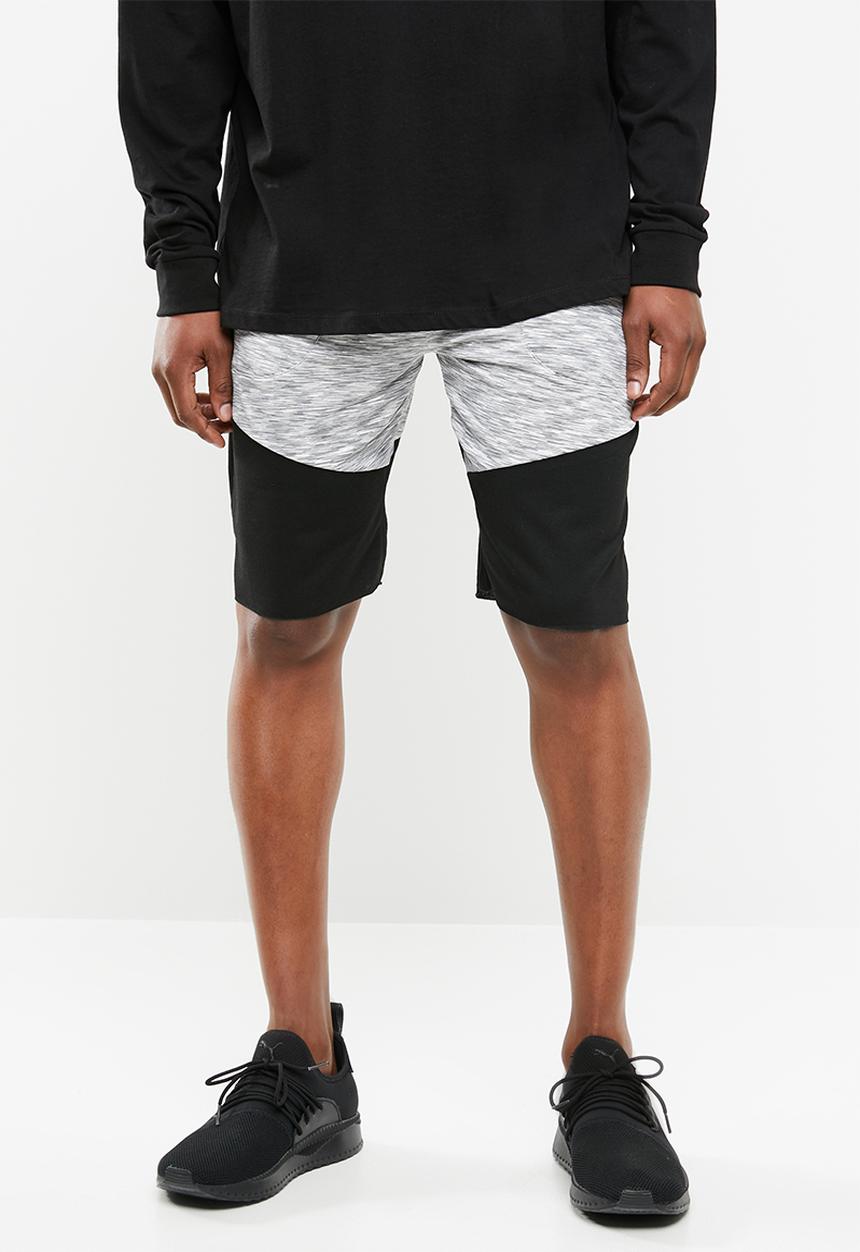STYLE REPUBLIC - Blocked street short - grey & black