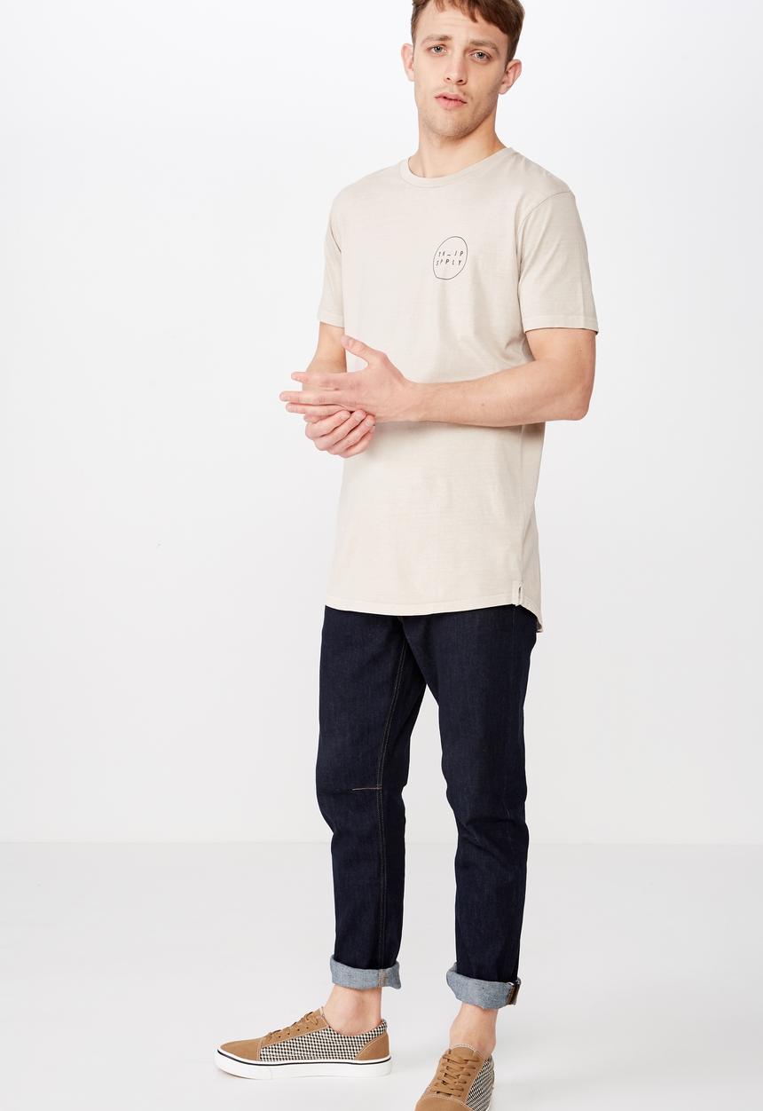 Cotton On - Longline scoop hem tee - beige 