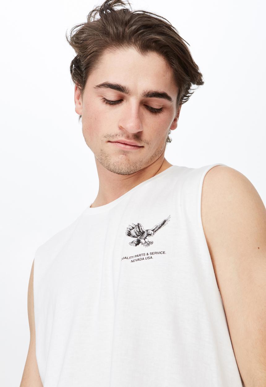 Cotton On - Tbar muscle tee - white