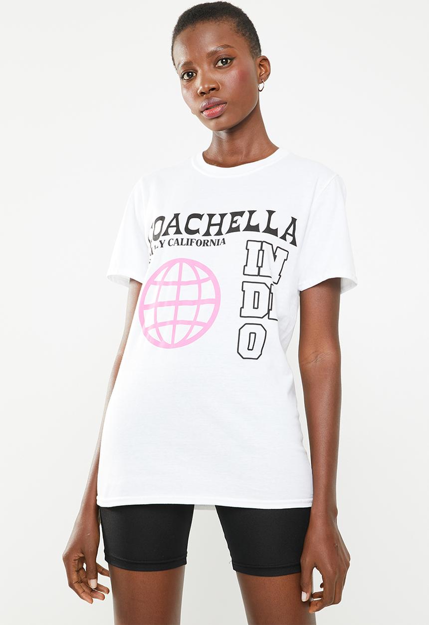 Missguided - Coachella graphic T-shirt - white