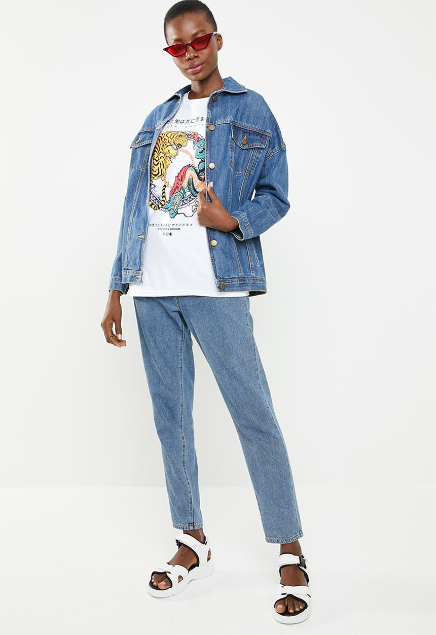 Missguided - Tiger oriental T-shirt - white