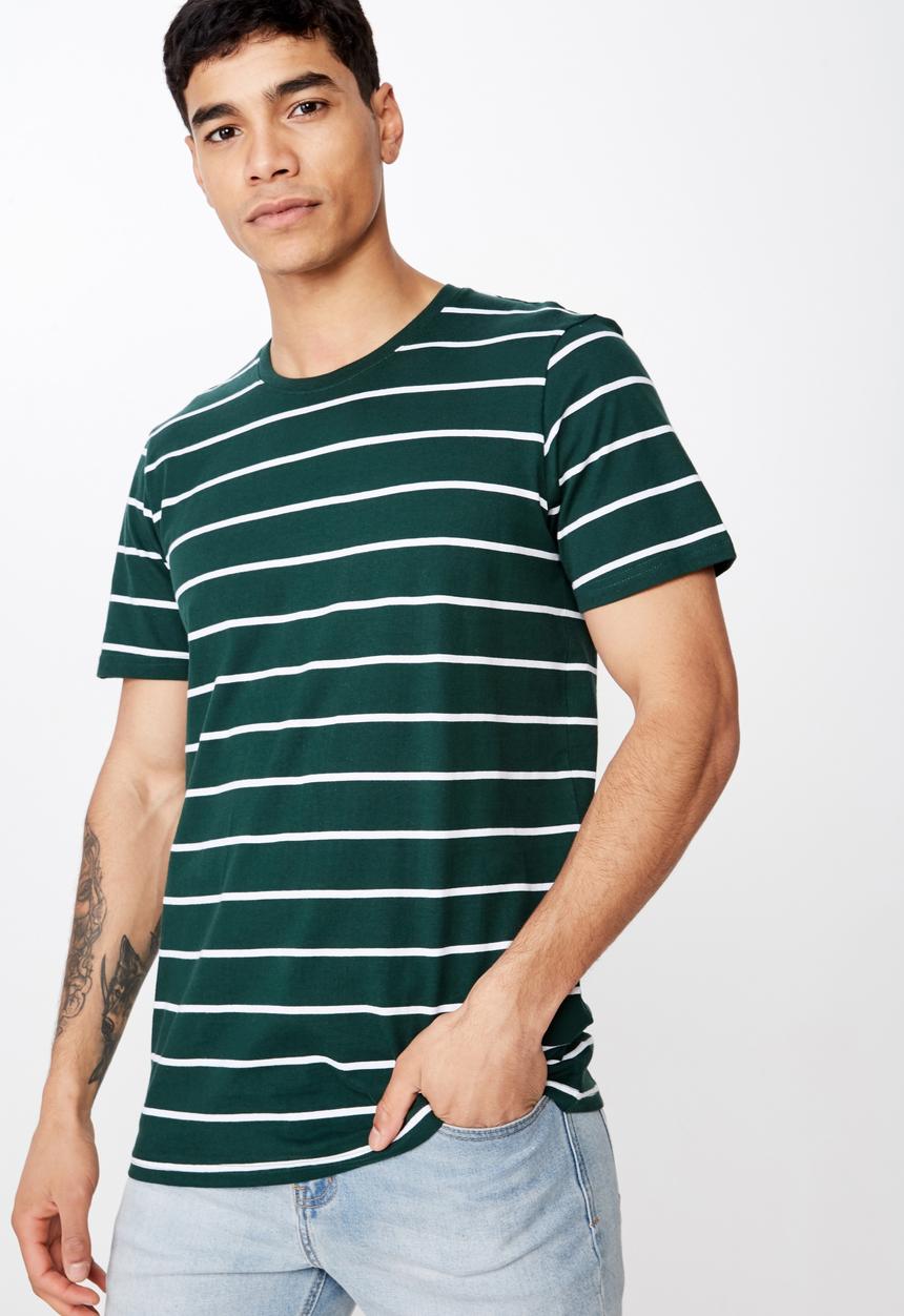 Cotton On - Tbar premium tee - green & white 