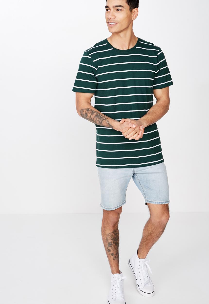 Cotton On - Tbar premium tee - green & white 