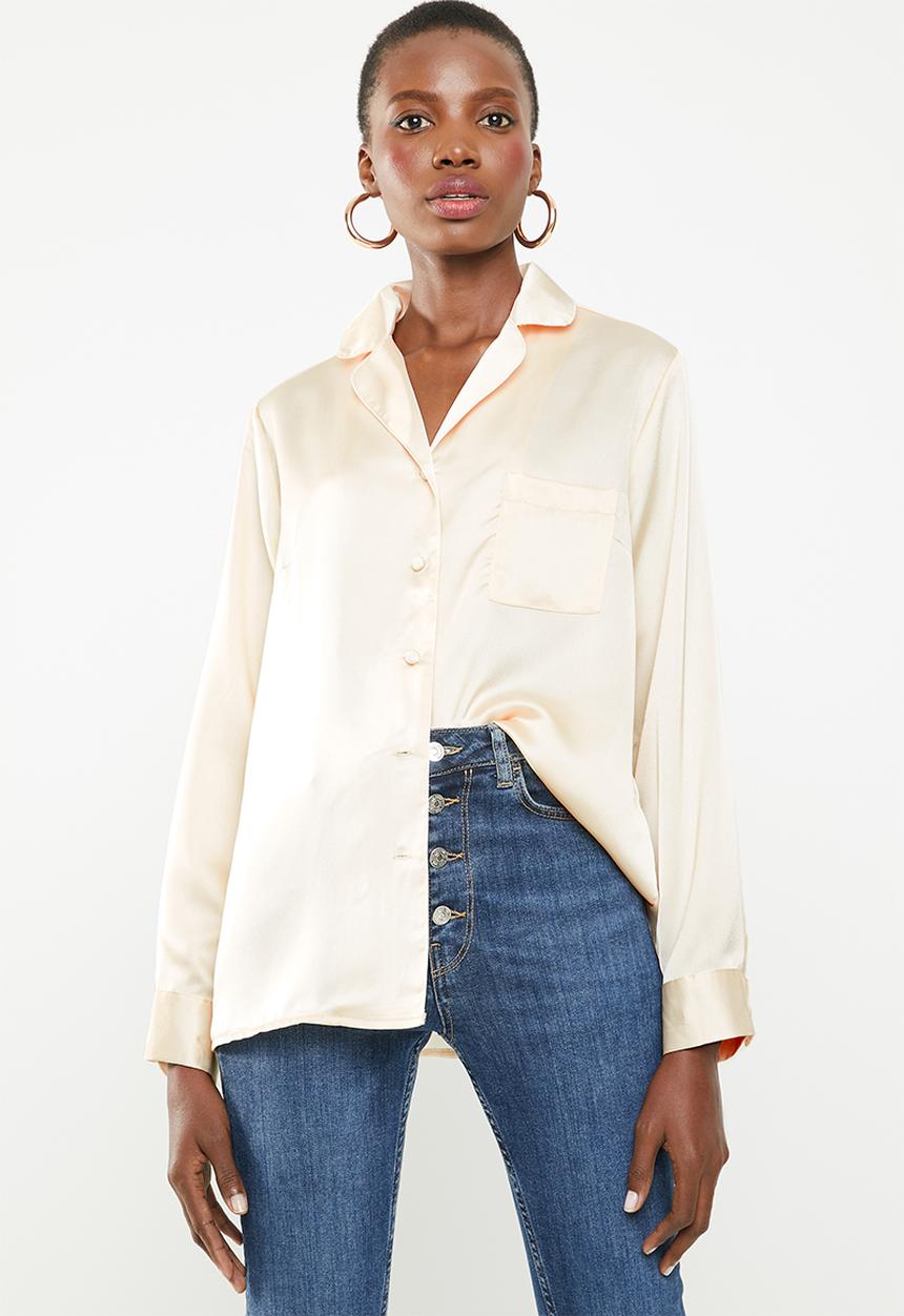 Missguided - Satin pyjama shirt - neutral