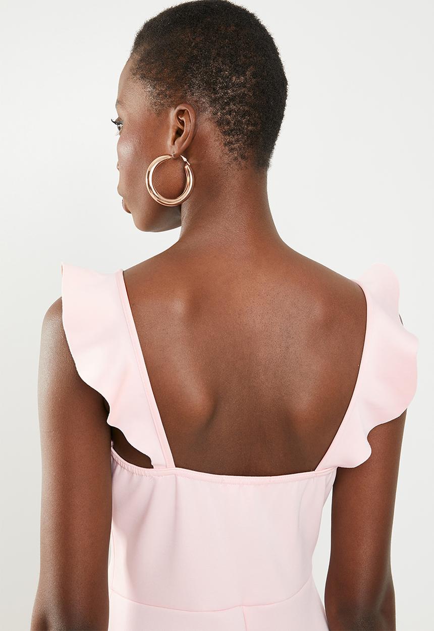 Missguided - Scuba frill jumpsuit - pink