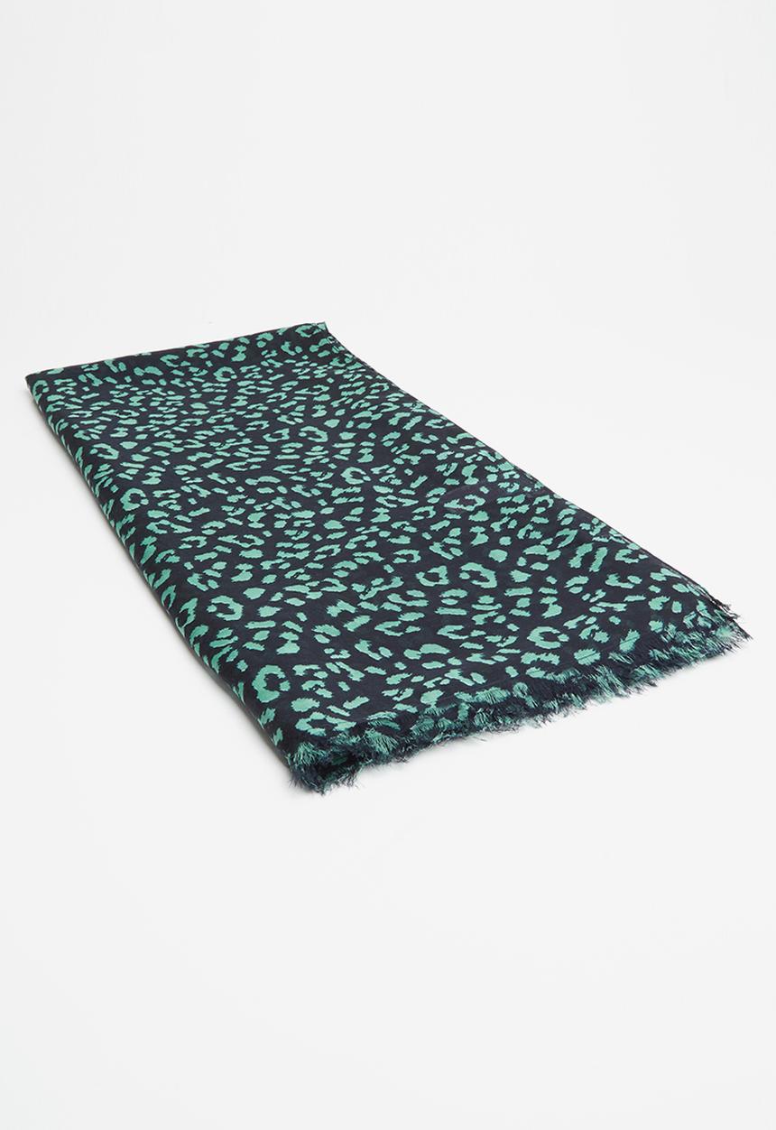 Vero Moda - Leomatic long scarf - navy & green