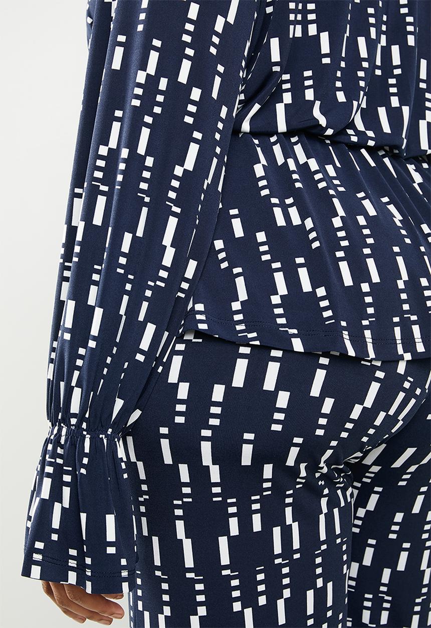 edit Plus - Peplum top - navy & white