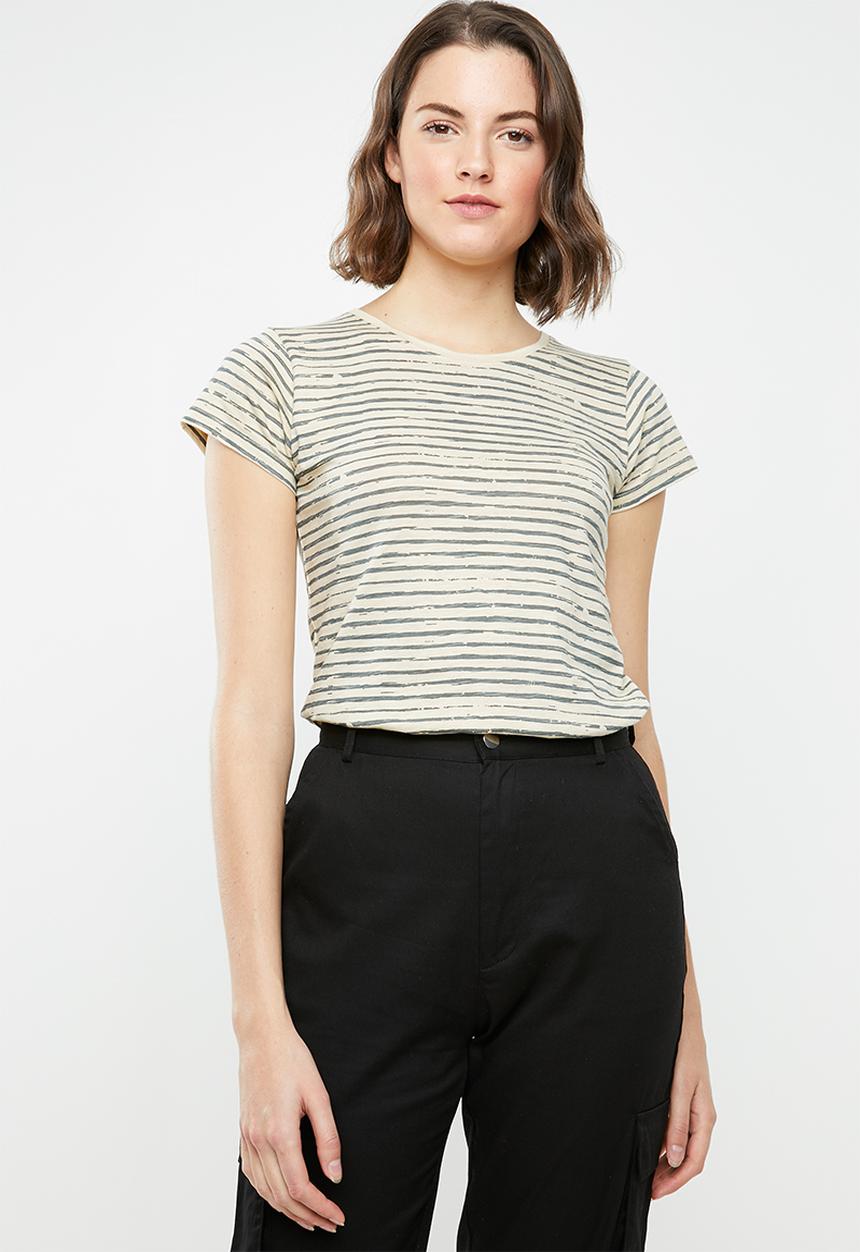 Lizzy - Parloma tee - cream & green 