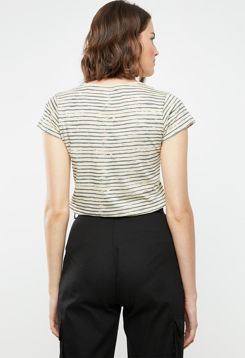 Lizzy - Parloma tee - cream & green 