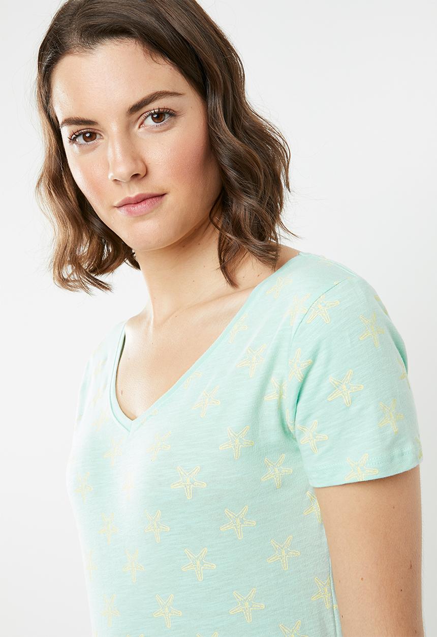 Lizzy - Shukri tee - turquoise & yellow 