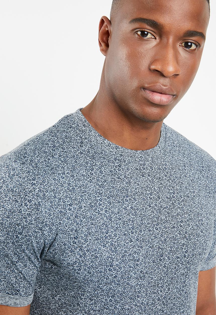 Jack & Jones - Austin short sleeve all over print tee - navy