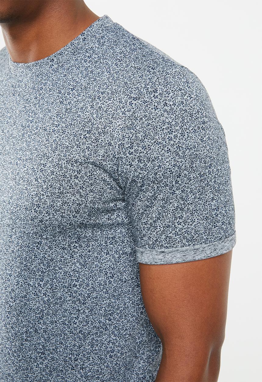 Jack & Jones - Austin short sleeve all over print tee - navy