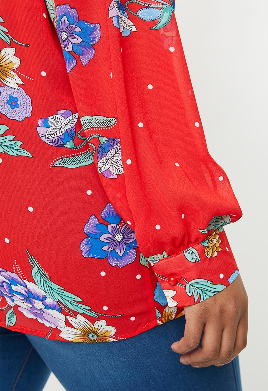Missguided - Curve chiffon floral print blouse - multi