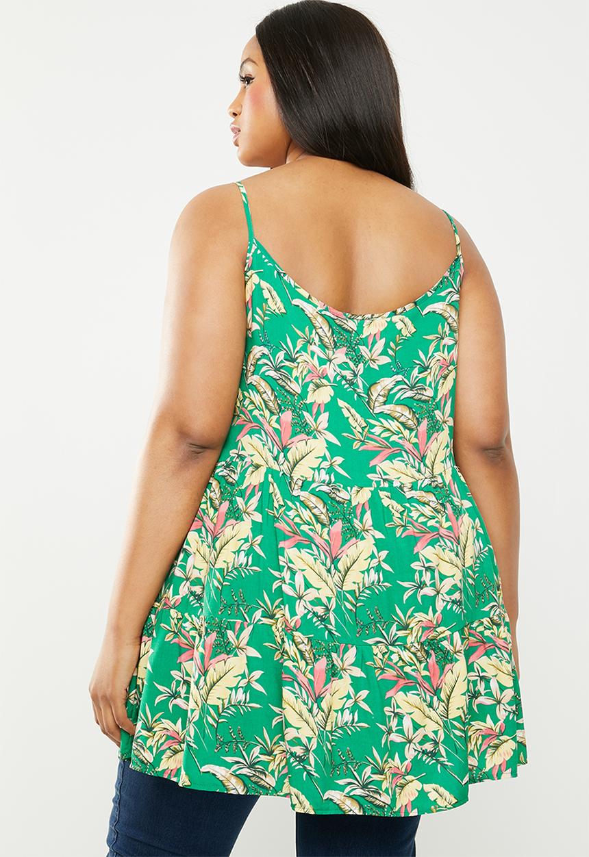 STYLE REPUBLIC PLUS - Tiered longer length cami - multi