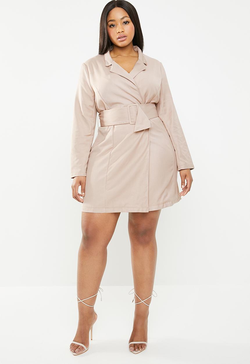 Missguided - Belted blazer dress - neutral