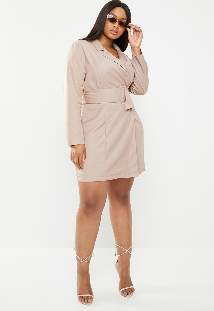 Missguided - Belted blazer dress - neutral