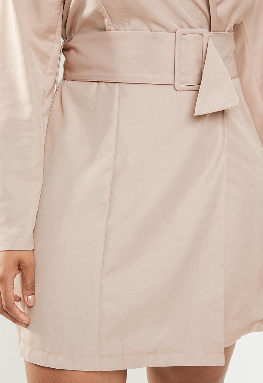 Missguided - Belted blazer dress - neutral