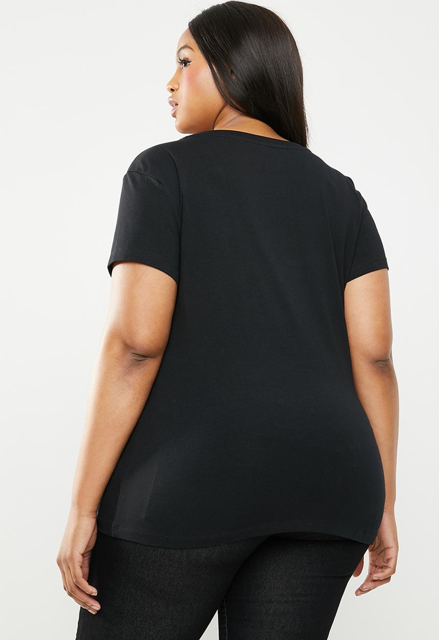 POLO - Plus kelly short sleeve stretch tee - black