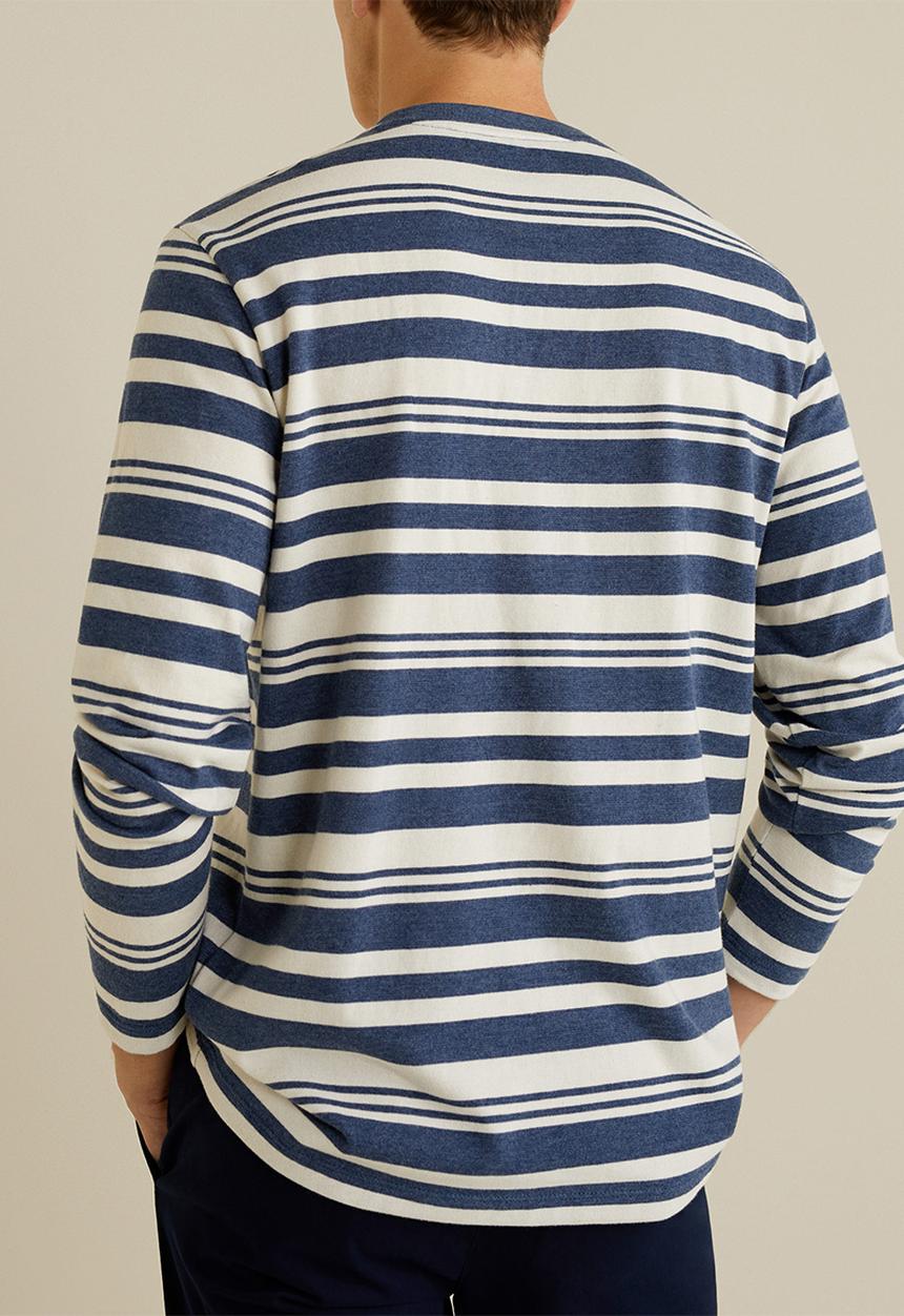 MANGO - Floyd T-shirt - blue & white