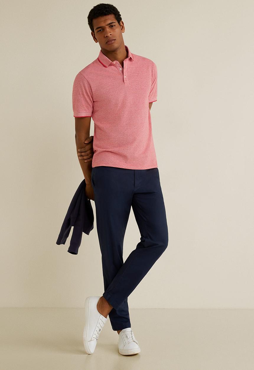 MANGO - Semi polo shirt - dark red