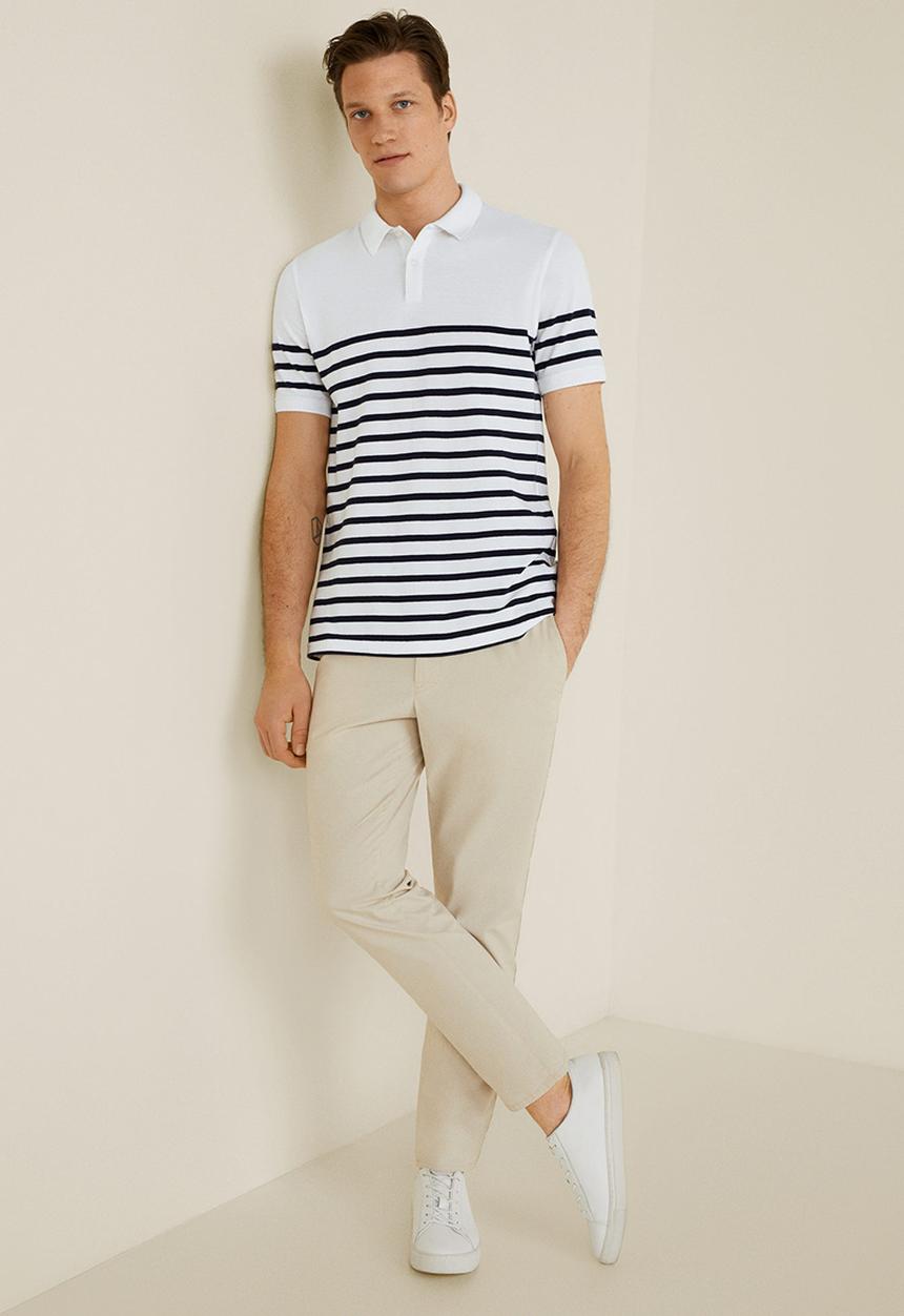 MANGO - Ton polo shirt - white
