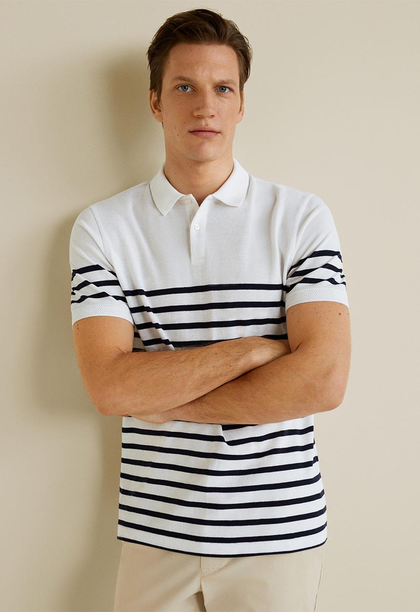 MANGO - Ton polo shirt - white