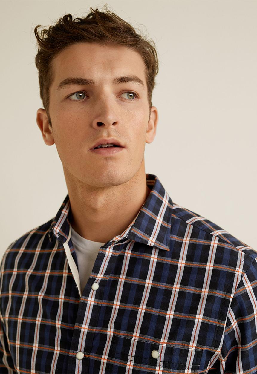 MANGO - Amelia shirt - navy