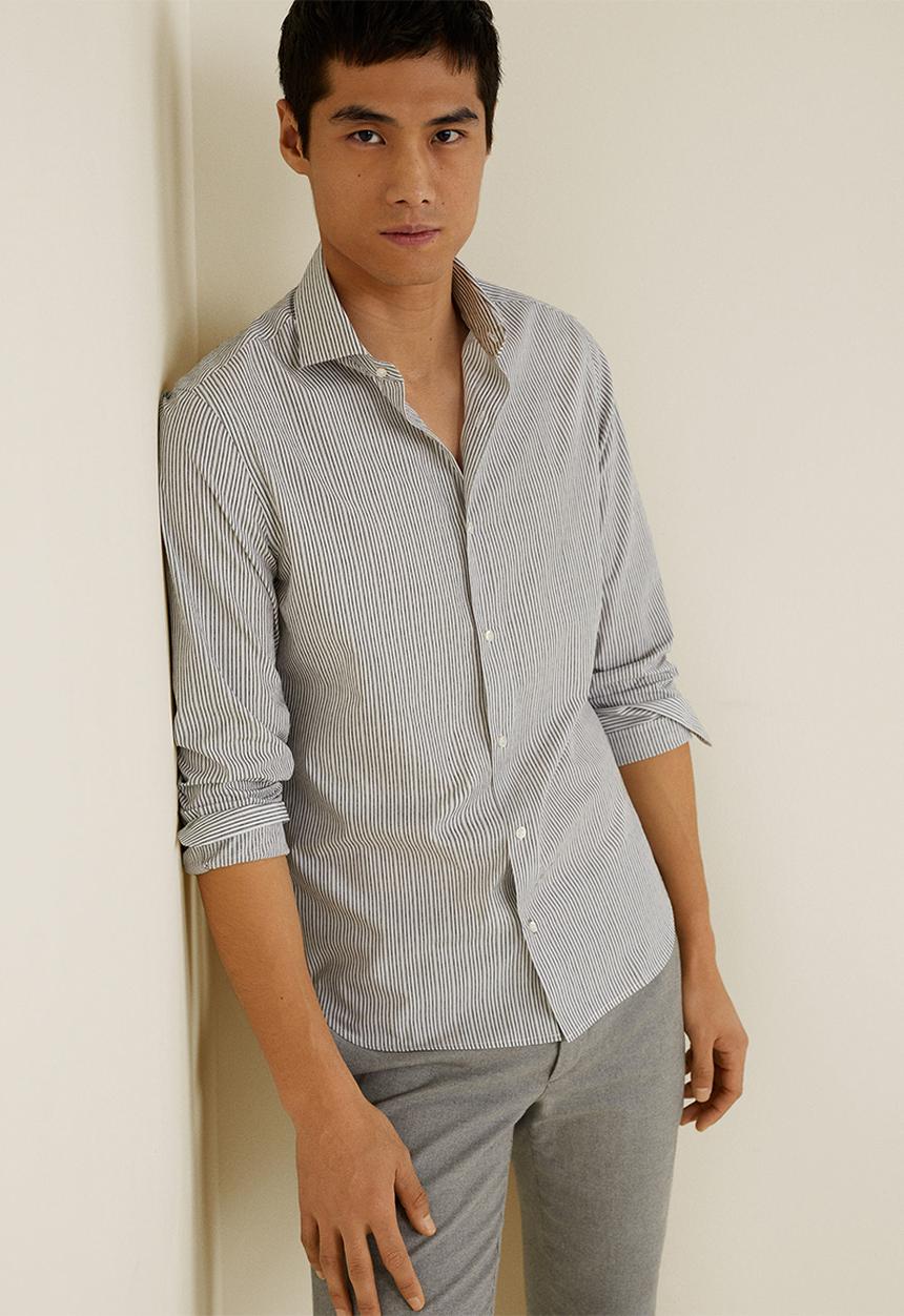 MANGO - Araceli shirt - grey