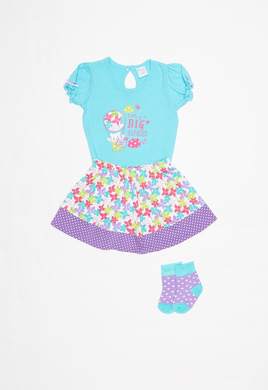 Twin Clothing - Short sleeve dreamer three piece set - multi