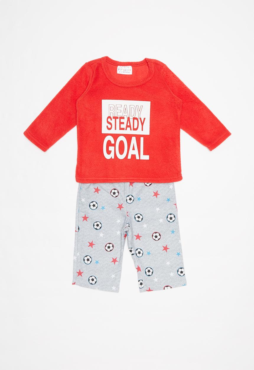 Pop Candy - Soccer balls fleece and flannel pyjamas - multi