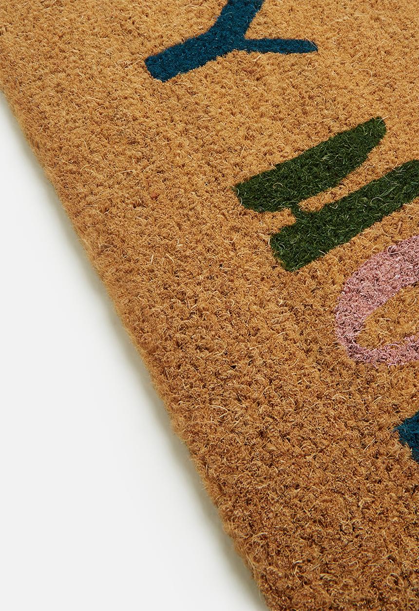 Present Time - Happy home door mat - multi