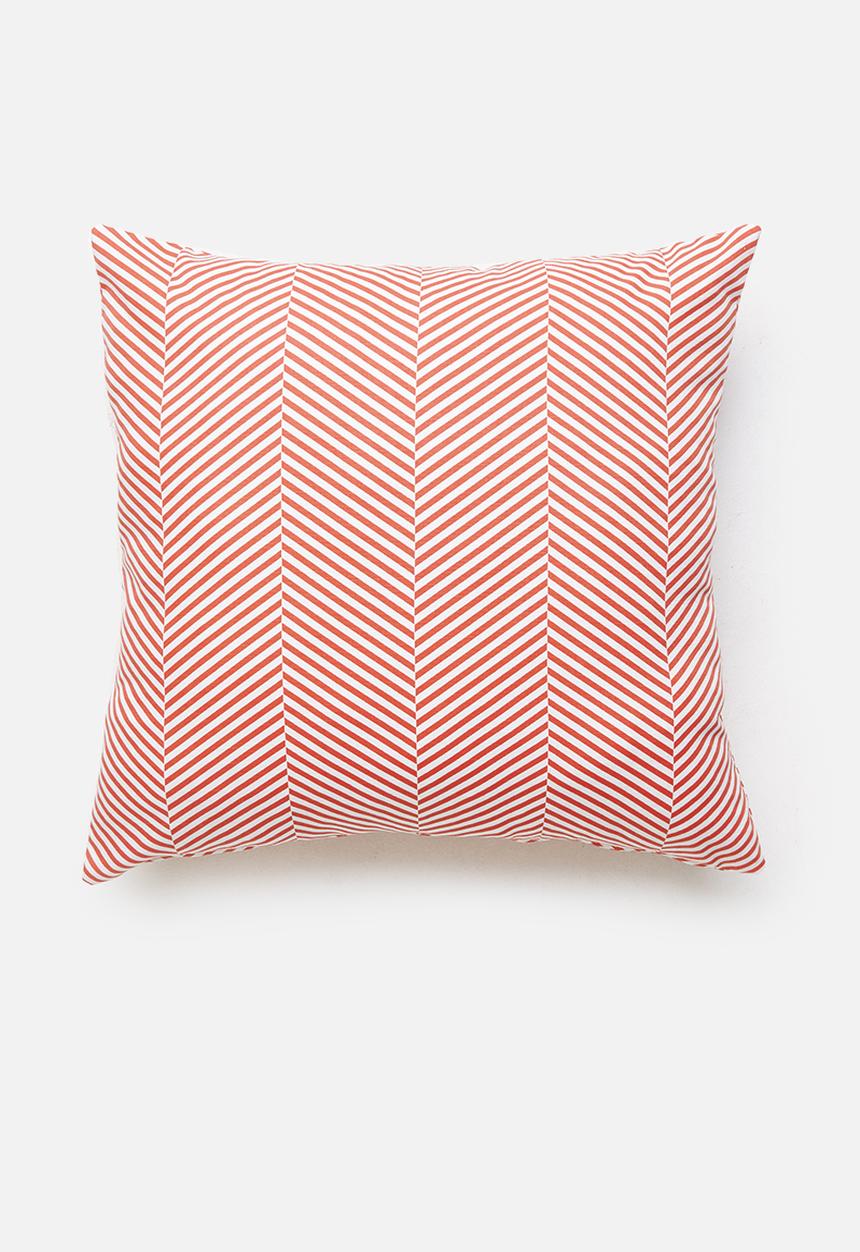 Sixth Floor - Herringbone cushion cover - coral