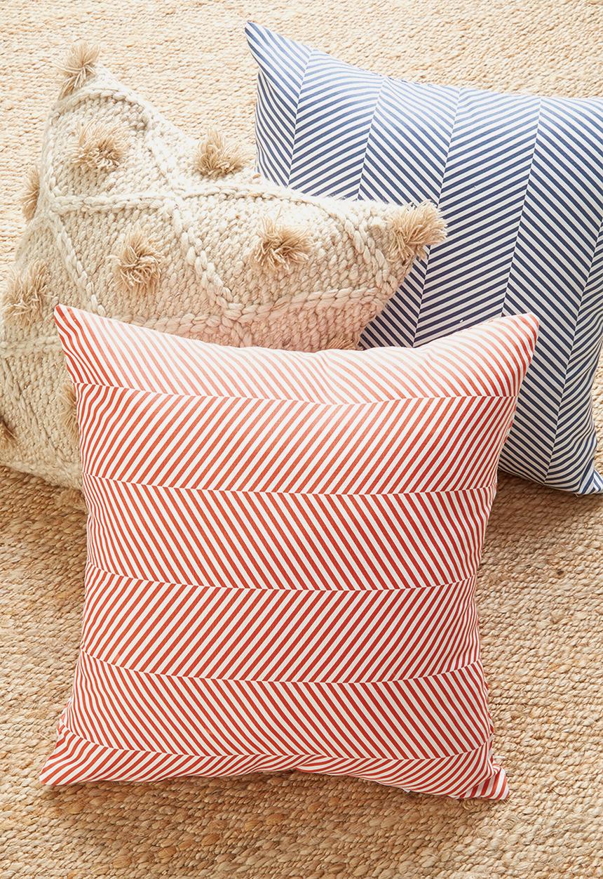 Sixth Floor - Herringbone cushion cover - coral