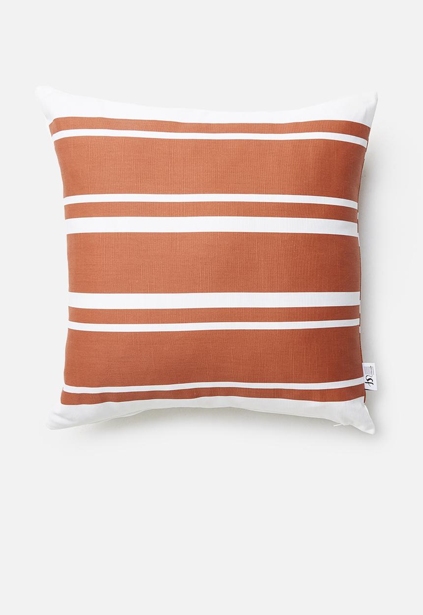 Sixth Floor - Stripe cushion cover - rust