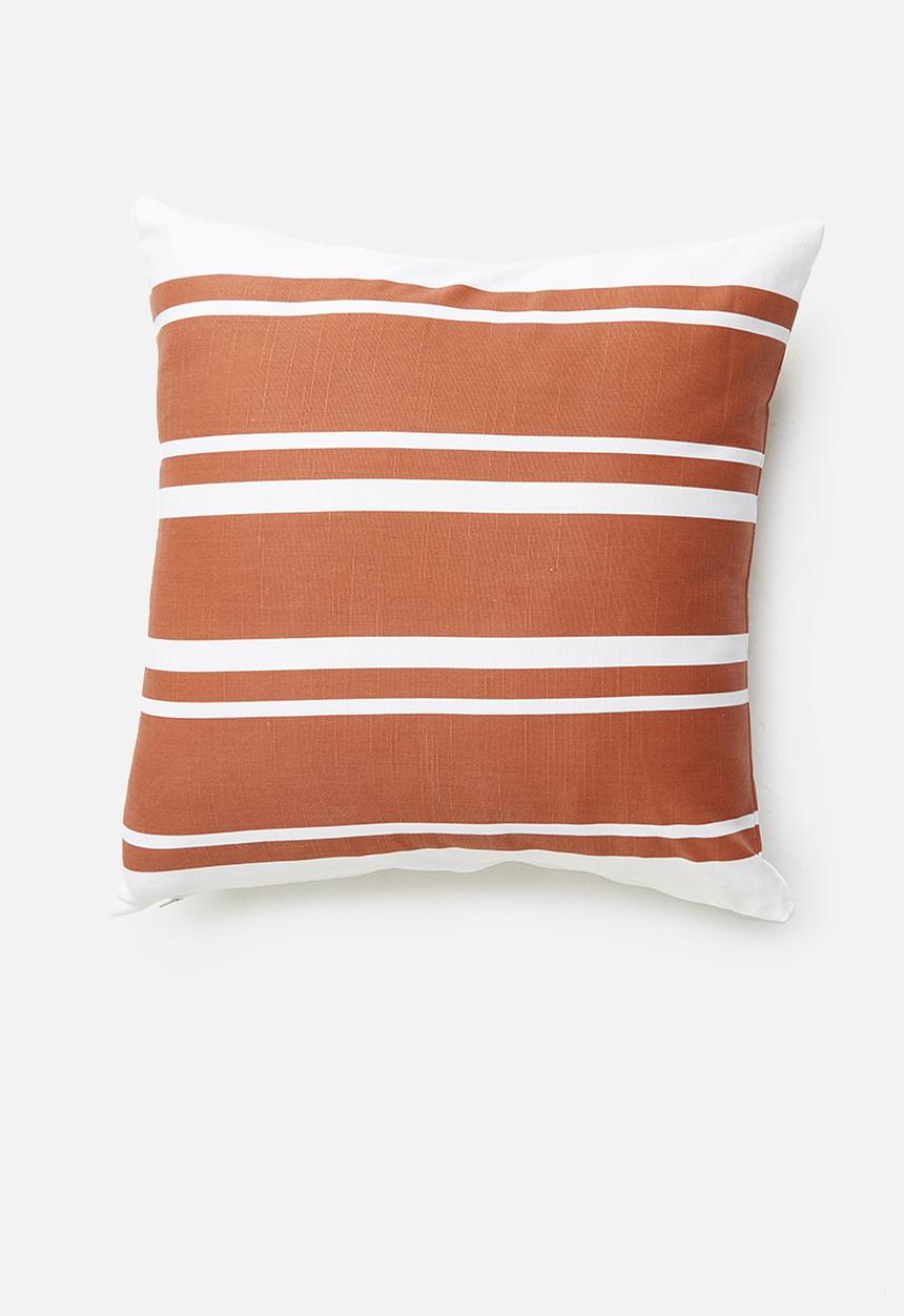 Sixth Floor - Stripe cushion cover - rust