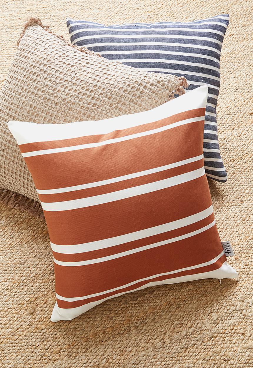 Sixth Floor - Stripe cushion cover - rust