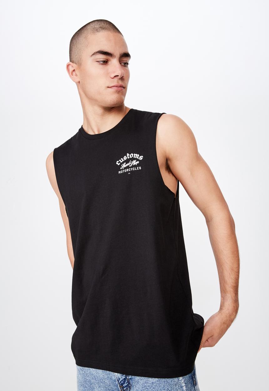 Cotton On - Tbar muscle tee - black