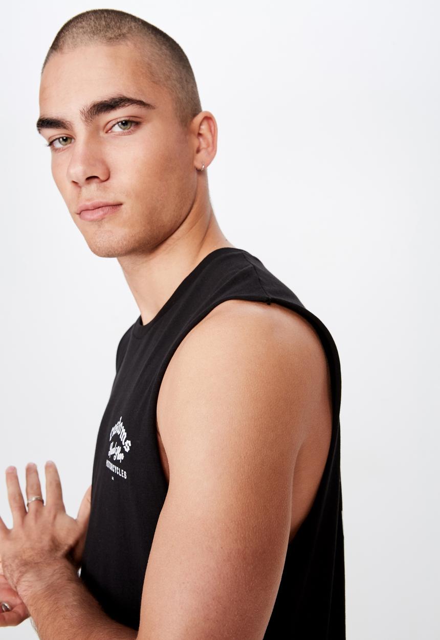 Cotton On - Tbar muscle tee - black
