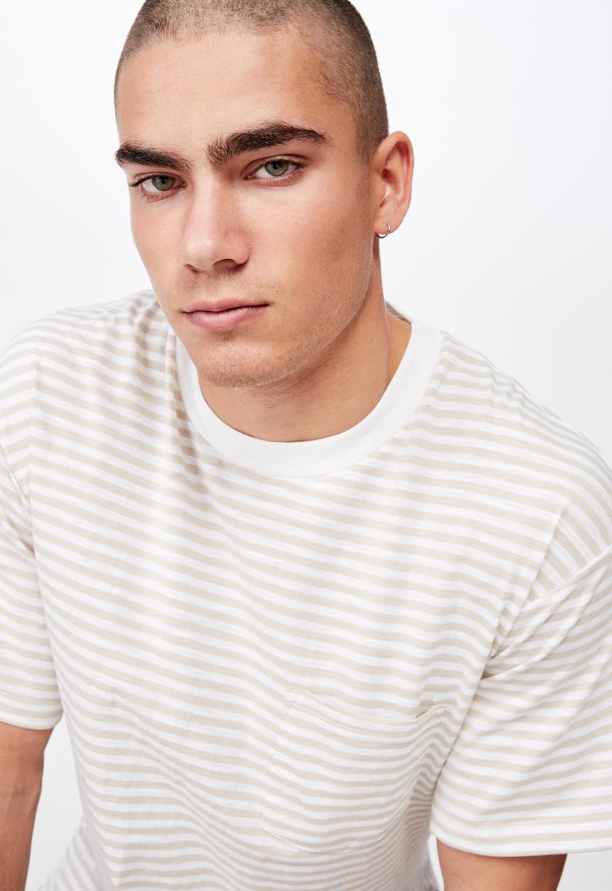 Cotton On - Graduate tee - white & beige 