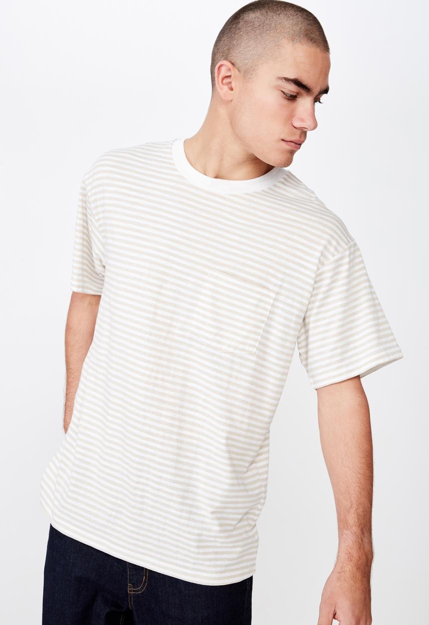 Cotton On - Graduate tee - white & beige 