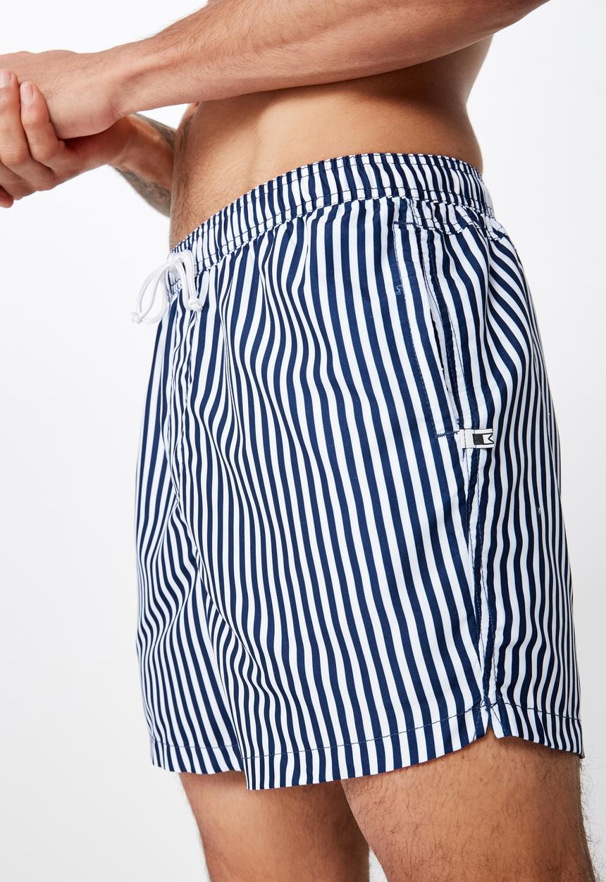 Cotton On - Basic swimshorts - navy & white 