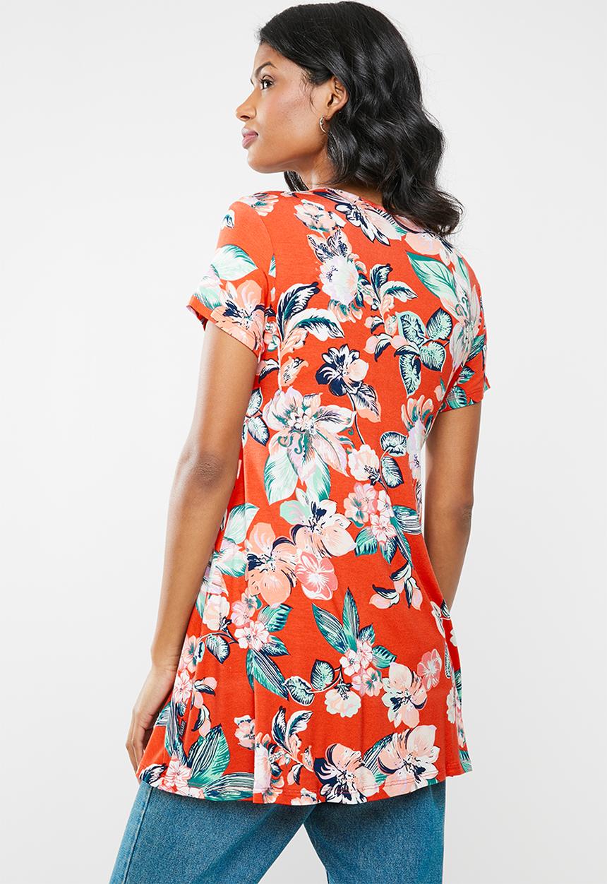 Cherry Melon - Maternity Smock top cap sleeve top - orange