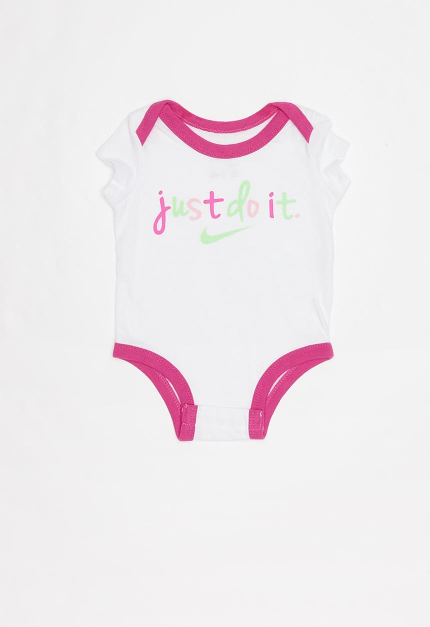 Nike - Nkb short sleeve 3 pack bodysuit set - pink & white 
