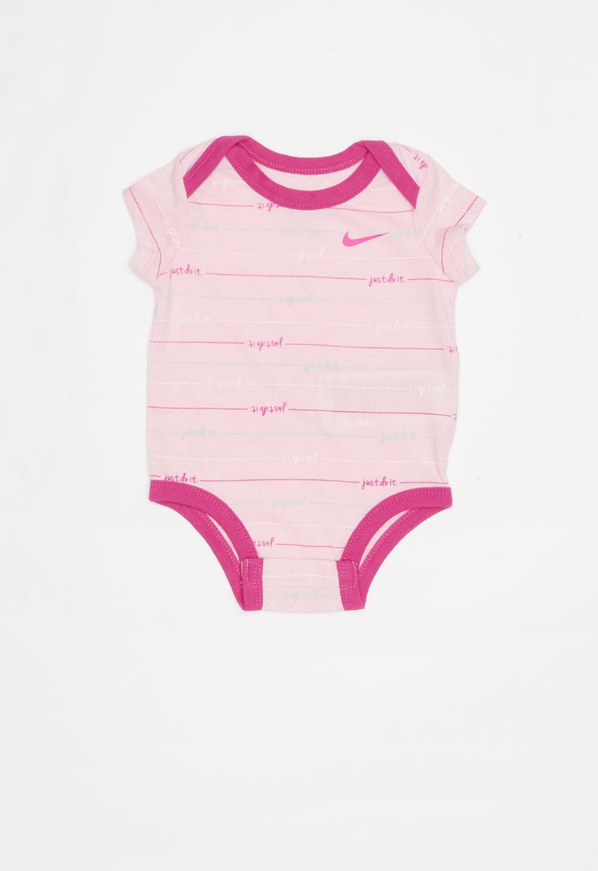 Nike - Nkb short sleeve 3 pack bodysuit set - pink & white 